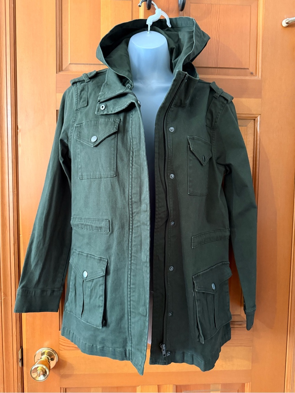 Women’s Military Field Jacket with Hood - Olive